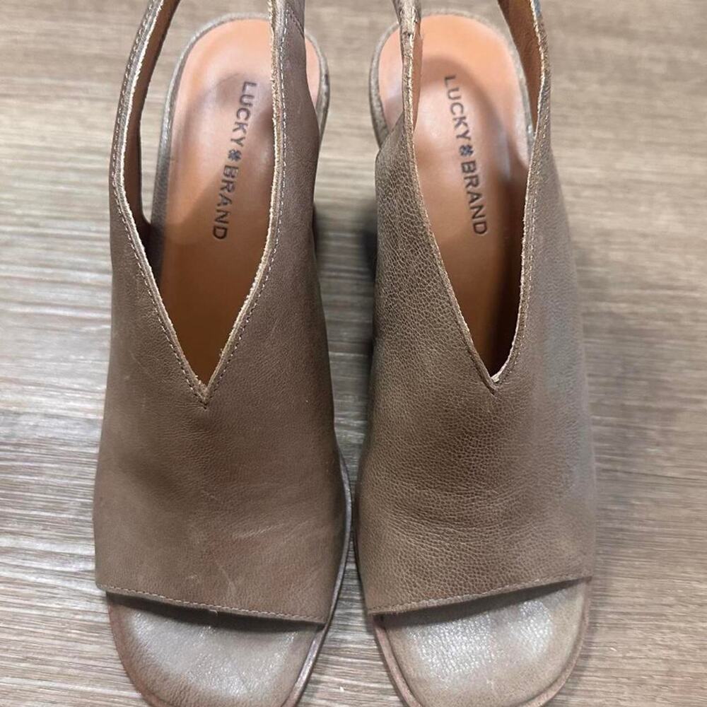 Lucky brand tan leather slingback